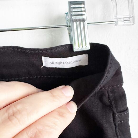 FRAME Ali High Rise Ankle Skinny Jeans Noir Black Classic Stretch Size 27 - Picture 8 of 12